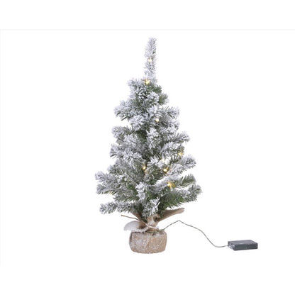 Emery Jensen prelit mini tabletop accent tree with base, decorative holiday decor for small space or festive display.