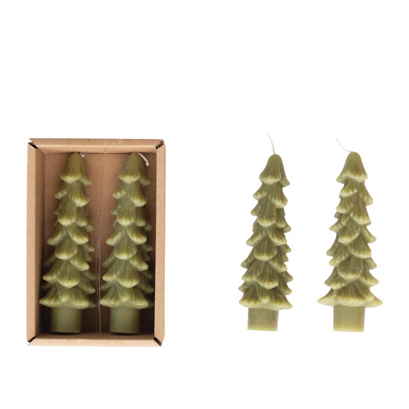 Emery Jensen CMAS Candle Tree GR 5-inch tabletop decor set of 2, shown in a pack of 12 for festive display.