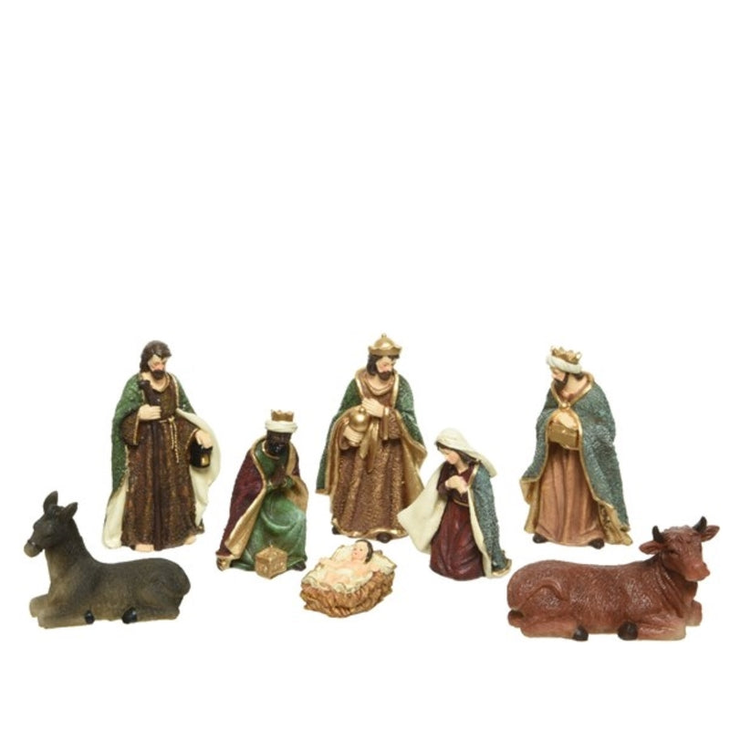 Emery Jensen CMAS Nativity Figures tabletop decor, set of 2, depicting biblical characters for holiday display.