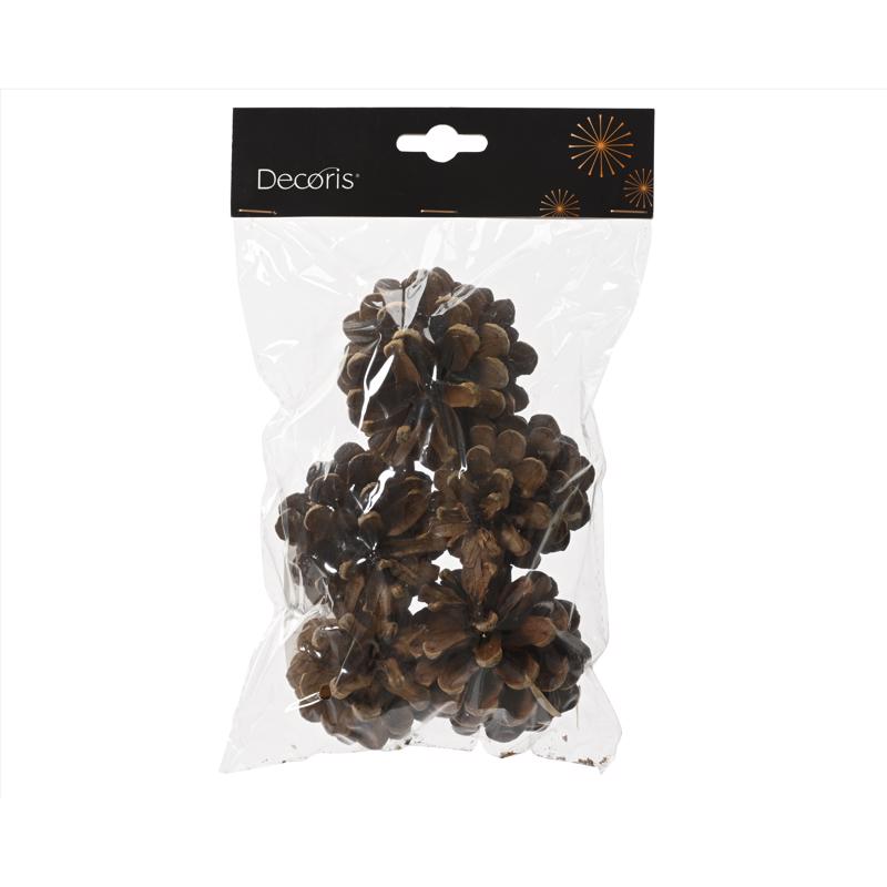 Emery Jensen CMAS pinecone natural tabletop decor set with 5 pieces, ideal for seasonal or rustic home decoration.