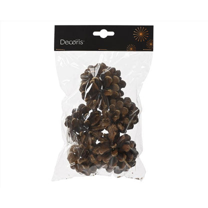 Emery Jensen CMAS pinecone natural tabletop decor set with 5 pieces, ideal for seasonal or rustic home decoration.