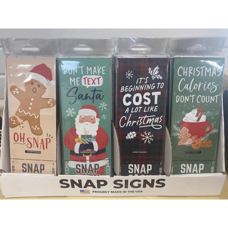 Emery Jensen CMAS SNAP SIGN assorted pack of 24 tabletop decor signs for office or event display.