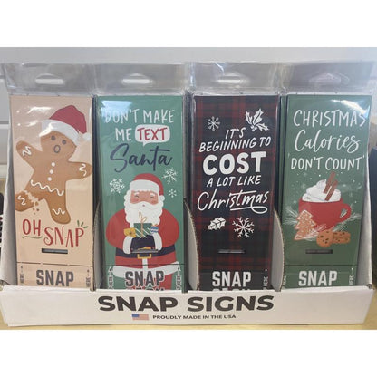 Emery Jensen CMAS SNAP SIGN assorted pack of 24 tabletop decor signs for office or event display.