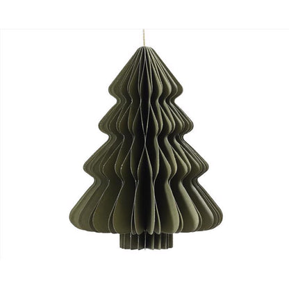 Emery Jensen green paper HNGR tree tabletop decor, 16-inch plant with textured paper leaves for home or event decoration