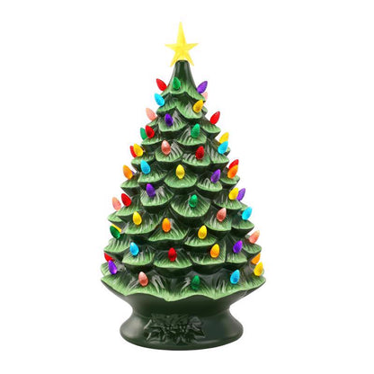 Emery Jensen 24-inch ceramic tabletop tree decorative piece, featuring a nostalgic ceramic design for holiday or home décor.