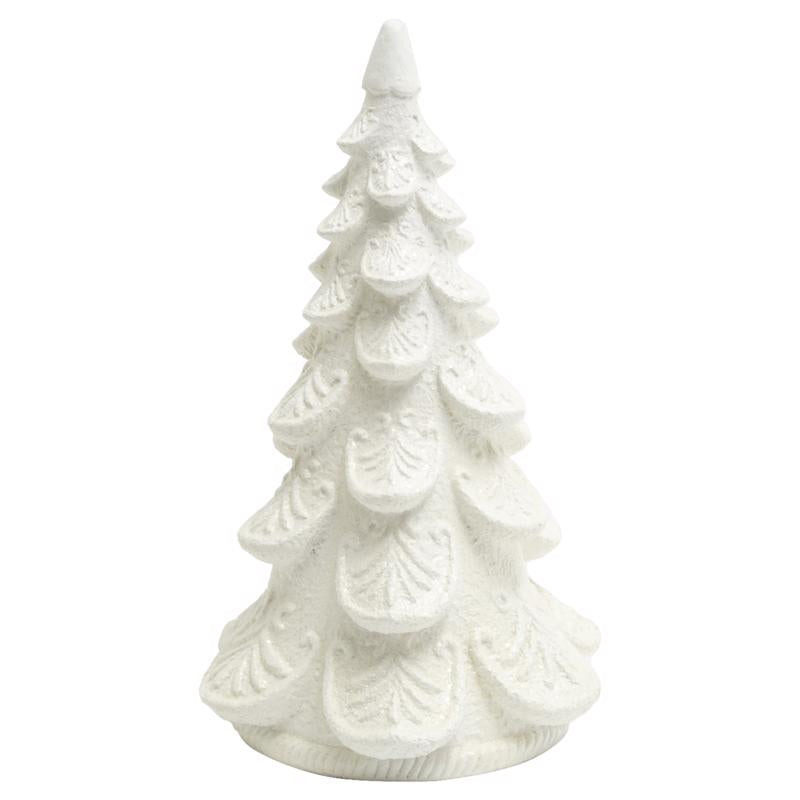 White 19-inch tabletop decor by Emery Jensen featuring a modern decorative tree for home or office decor.