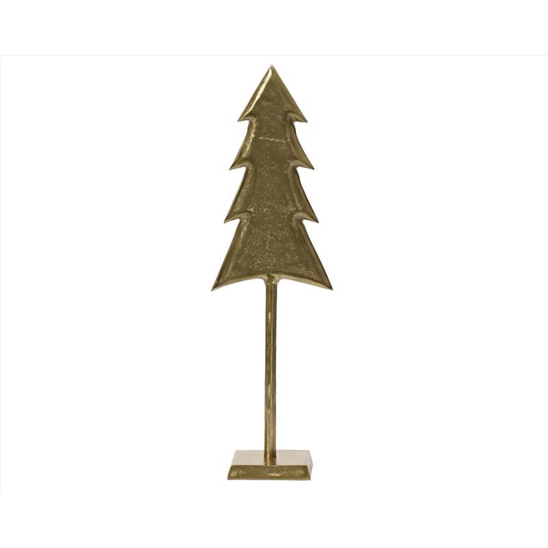 Set of six Emery Jensen gold tabletop decor trees, 22 inches tall, perfect for home or event decoration.