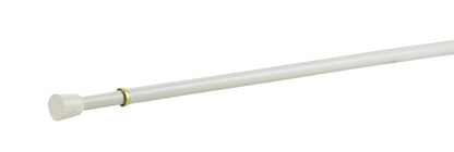 Emery Jensen tension rod 28-48 inches, white, adjustable tension rod for curtains or shower curtains, displayed in the image.