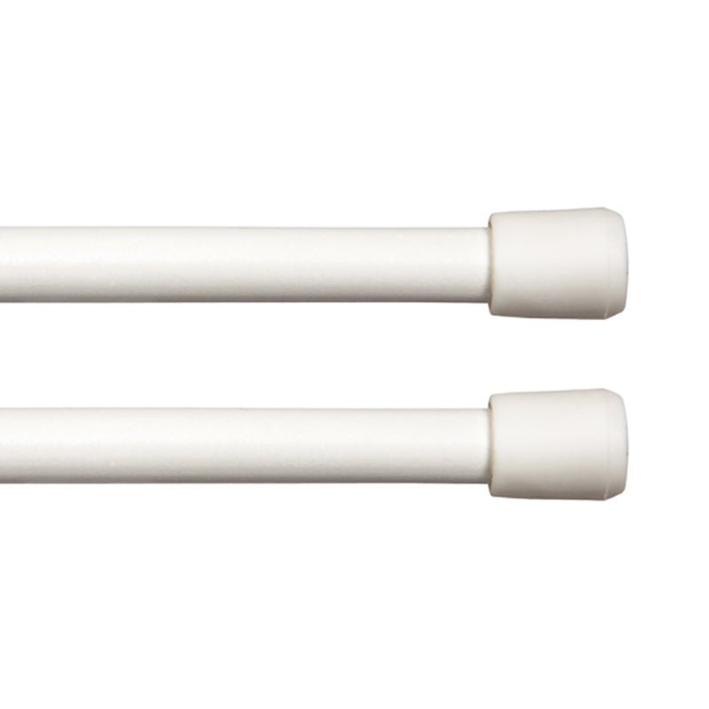 Emery Jensen tension rod, adjustable 11-16 inches, white finish, durable tension rod for securing curtains or lightweight dividers.
