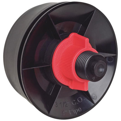 Emery Jensen 4-inch test plug for threaded pipes, durable rubber material, used for sealing or testing pipe systems.