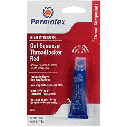 Emery Jensen Threadlocker Gel in a 0.20oz tube, used to secure threaded fasteners and prevent loosening.