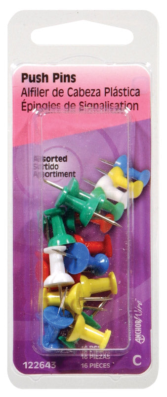 PIN PUSH ASST 16PK - Pack of 6