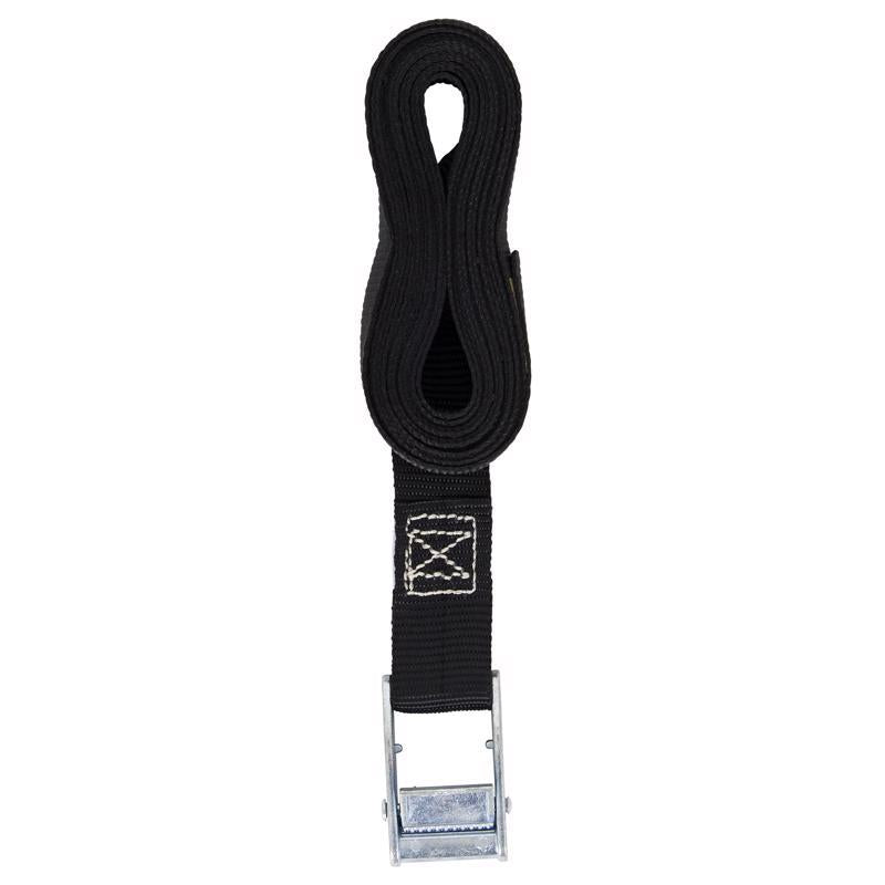 Black 13-foot lashing strap from Emery Jensen, a durable tie down for securing cargo with a strong, adjustable design.