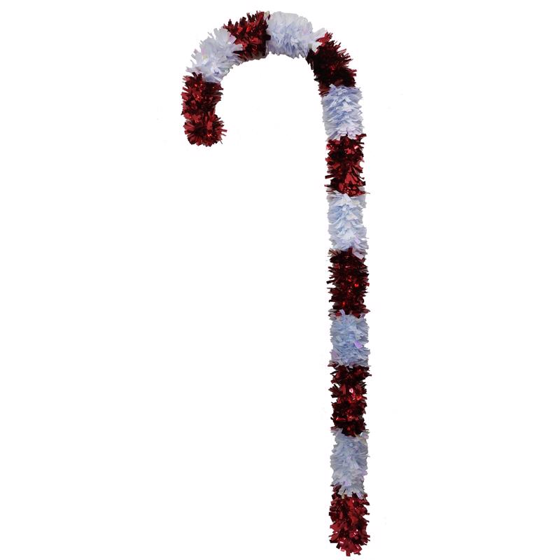 Emery Jensen Christmas decor candy cane tinsel beaded fancy garland pack of 12, festive holiday decoration for Christmas displays