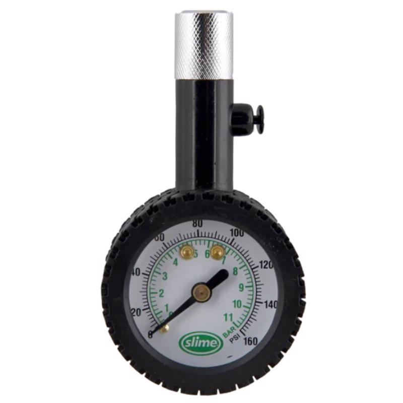 Emery Jensen TR PRSR tire gauge with 10-160 PSI range, featuring a durable metal body and a clear pressure dial.