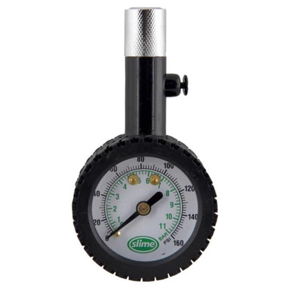 Emery Jensen TR PRSR tire gauge with 10-160 PSI range, featuring a durable metal body and a clear pressure dial.