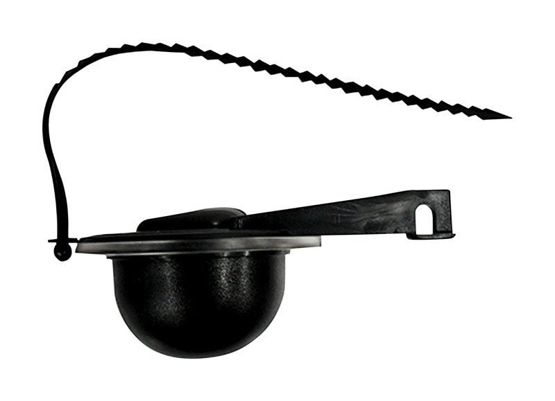 Black 3-inch toilet flapper from Emery Jensen toilet repair kit, designed for reliable toilet tank sealing and leak prevention.