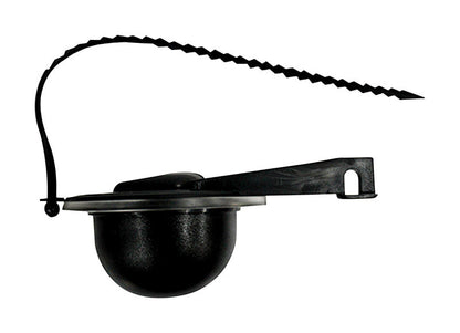 Black 3-inch toilet flapper from Emery Jensen toilet repair kit, designed for reliable toilet tank sealing and leak prevention.