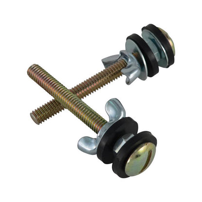 Emery Jensen toilet tank bolt set for toilet seat repair, with metal bolts and nuts for secure installation and leak prevention.