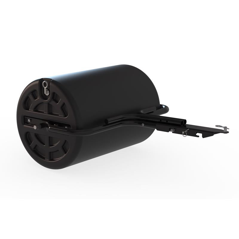 Emery Jensen 24-inch tow behind lawn roller, used for leveling and compacting soil in garden and lawn projects.