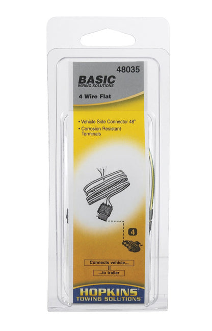 Emery Jensen 4-wire flat trailer connector, 8-amp, 48-inch length, for vehicle trailer wiring connection.