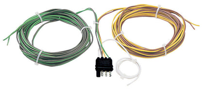 Emery Jensen CONNECTR 4-wire flat trailer connector kit laid out with wiring and connectors for vehicle trailer wiring.