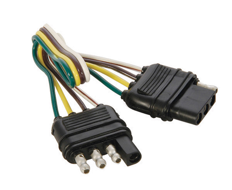 Emery Jensen 4-wire flat trailer connector extension, 12-inch length, used for vehicle trailer wiring connections.