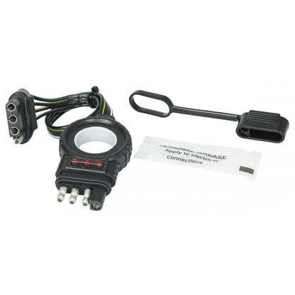 Emery Jensen trailer wiring connector for trailer connectors, with multiple color-coded wiring ports for secure electrical connections.