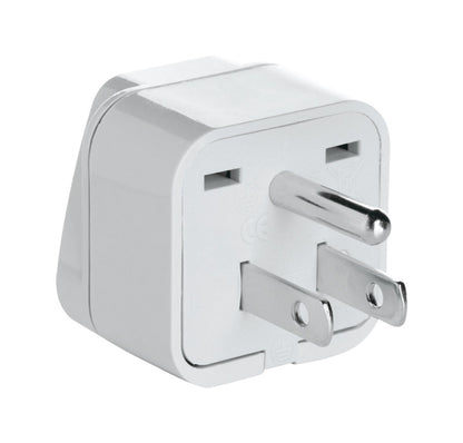 Emery Jensen NWG-3C travel adapter plug for international electrical outlet compatibility, shown in a close-up view.