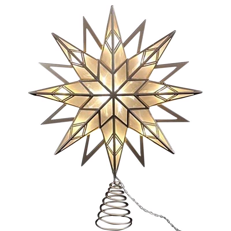 Emery Jensen 12-inch LED star tree topper with sparkling lights, designed to crown holiday Christmas trees.