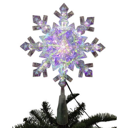 Emery Jensen 9-inch snowflake LED tree toppers, pack of 6, decorative holiday tree accessories with bright white LED lights