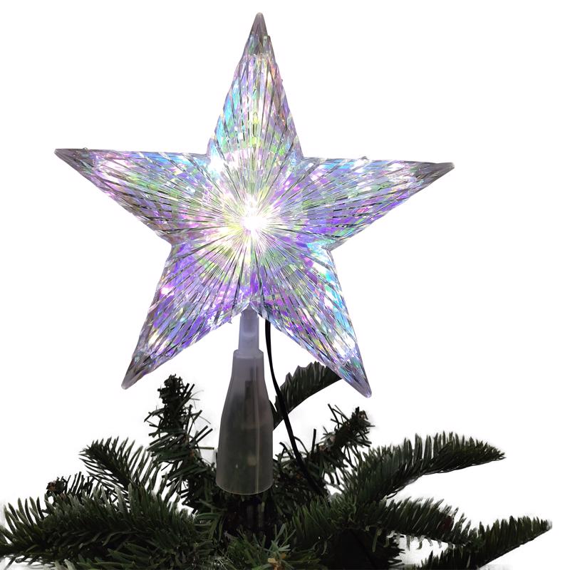 Set of six Emery Jensen LED Tree Toppers, 8-inch decorative tree toppers for holiday or festive display.