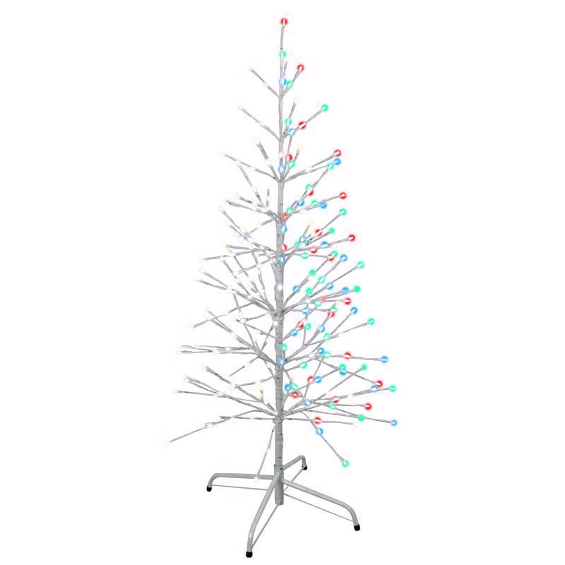 Emery Jensen 4-foot LED Birch Tree for yard decoration, featuring realistic bark texture and illuminated branches.