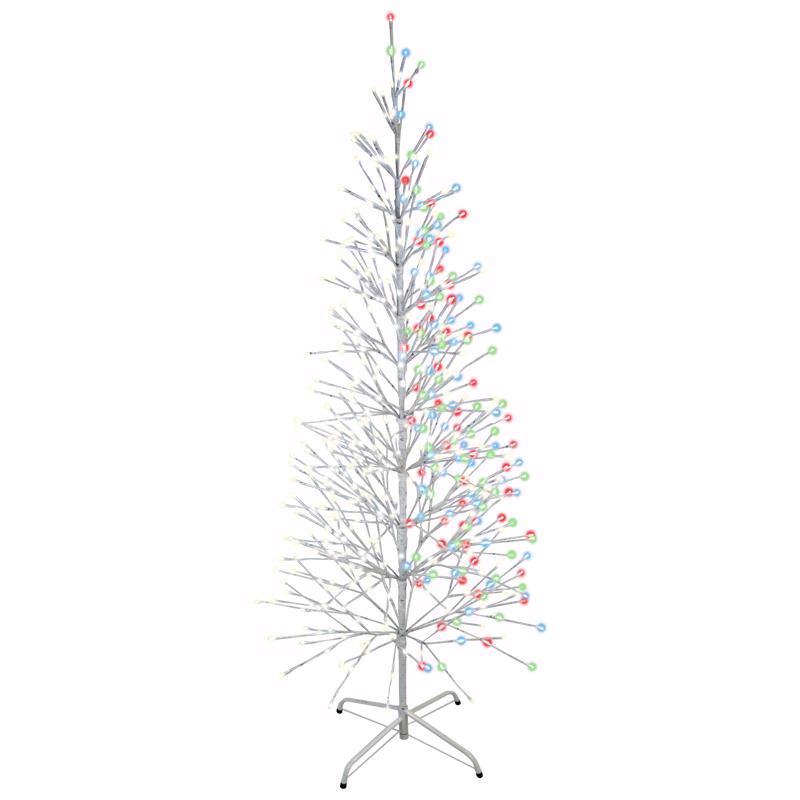 Emery Jensen 6.5-foot LED Birch Tree for yard decoration, featuring illuminated white bark and realistic branch details.