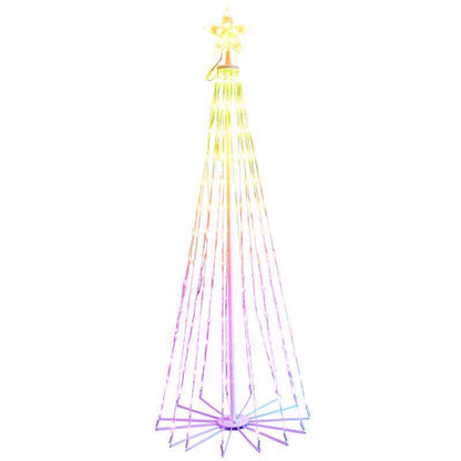 Emery Jensen 5-foot LED Dancing Tree with colorful lights on green branches, ideal for festive holiday or decorative displays.