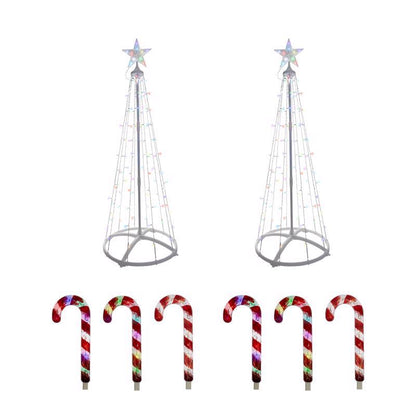 Emery Jensen yard decor LED RGBW 4.5' tree with colorful lighting, suitable for outdoor garden and landscape decoration.