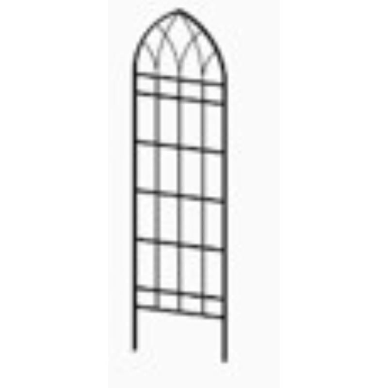 Black 80-inch garden trellis arbor by Emery Jensen, decorative outdoor plant support with lattice design for garden enhancement.