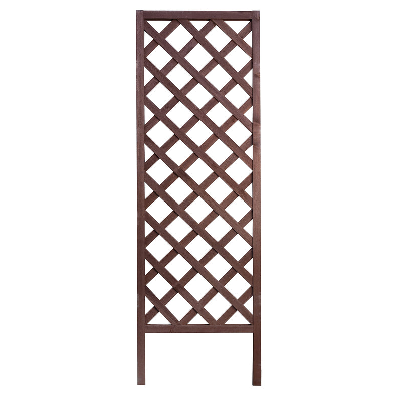 Emery Jensen brown 72-inch trellis arbor with diamond pattern, ideal for garden support and decorative outdoor space.