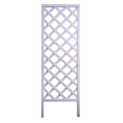 White diamond trellis arbor by Emery Jensen, 72 inches tall, decorative garden trellis and arbor for outdoor spaces.