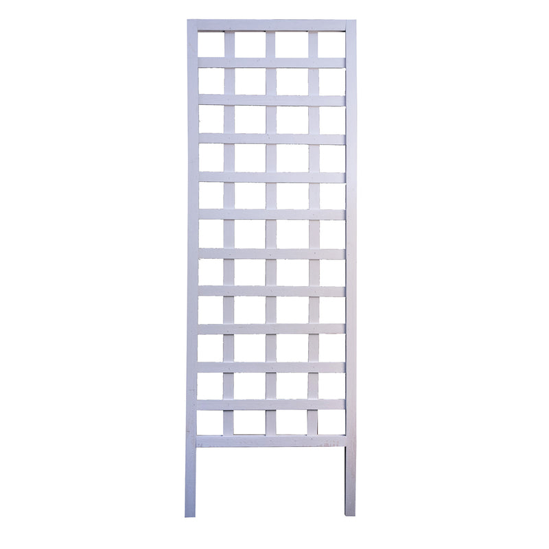 White 72-inch TRELLIS SQURS arbor from Emery Jensen, featuring a classic square lattice design for garden or yard support