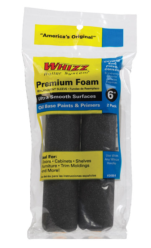 PNT ROLLR CVR BLK 6" 2PK