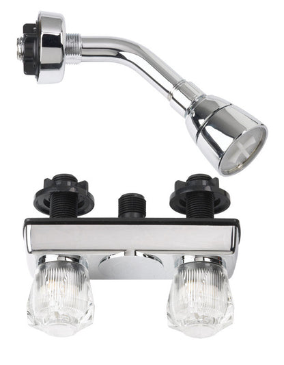 Emery Jensen DIVERTR 2HDL Celcon YJ54 tub and shower drain system, shown in a close-up of the product components.