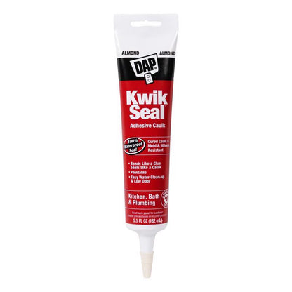 Emery Jensen KwikSeal ALM tub and tile caulk, 5.5oz, pack of 12, suitable for sealing tubs and tiles.