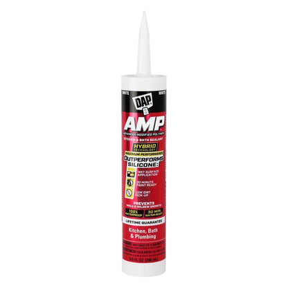 Emery Jensen 9oz white tub/tile caulk, pack of 12, ideal for sealing tubs and tiles in home improvement projects.