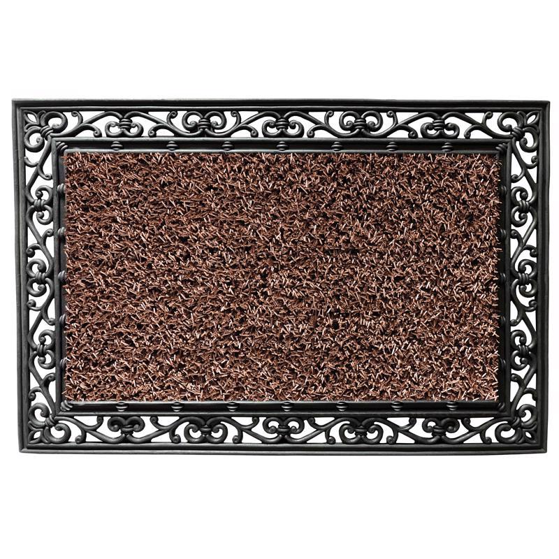 Emery Jensen turf door mat featuring a stem and leaf design, 24x36 inches, ideal for outdoor entrance protection.