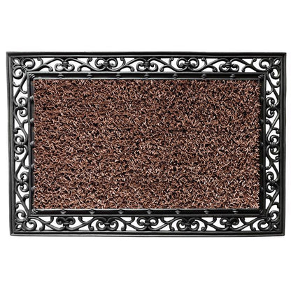 Emery Jensen turf door mat featuring a stem and leaf design, 24x36 inches, ideal for outdoor entrance protection.
