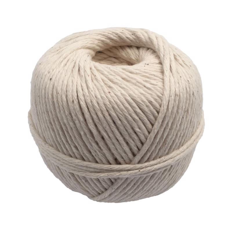White butcher twine from Emery Jensen, 370-foot length, ideal for tying meat and food packaging, shown in the image.