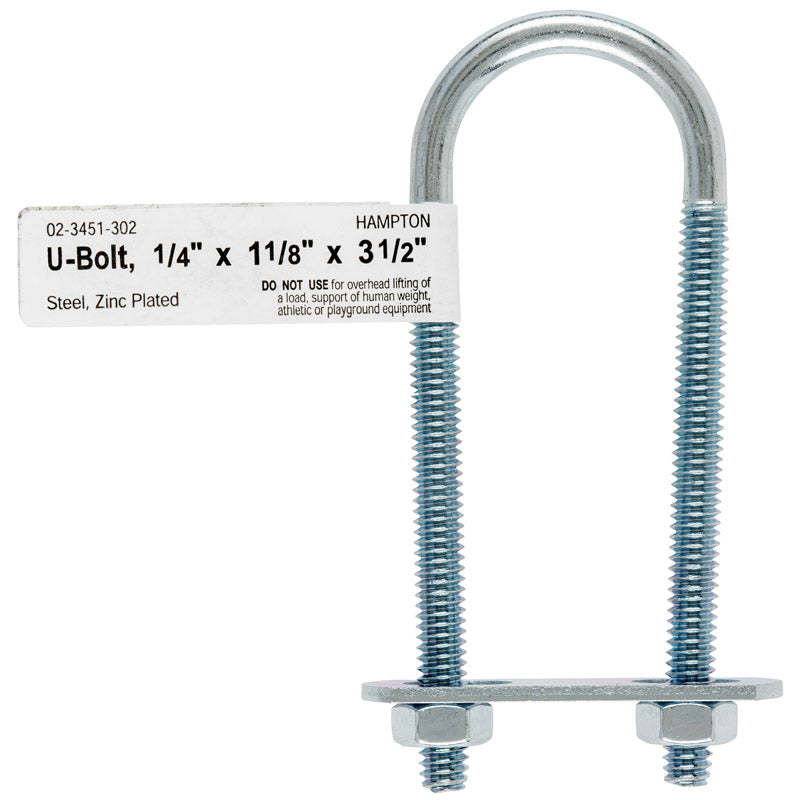 BOLT U 1/4"1-1/8"X3.5" - Pack of 10