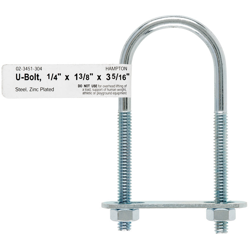 BOLT U 1/4"X1-3/8"X3.31" - Pack of 10