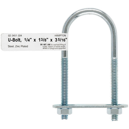 BOLT U 1/4"X1-3/8"X3.31" - Pack of 10
